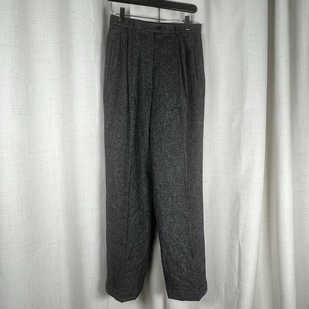Vintage Lauren Ralph Lauren Wool Cashmere Pants Women's 8 Petite Charcoal Gray